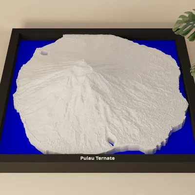 Pulau Ternate, Indonesia - 3D Miniature (mô hình địa hình 3D)