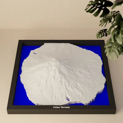 Pulau Ternate, Indonesia - 3D Miniature (mô hình địa hình 3D)