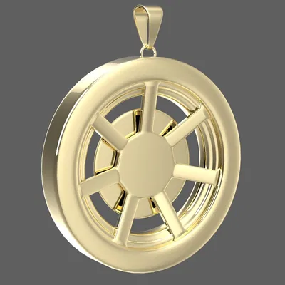 Mặt Dây Chuyền Bánh Xe Vàng Đơn Giản (Simple Gold Wheel Pendant)