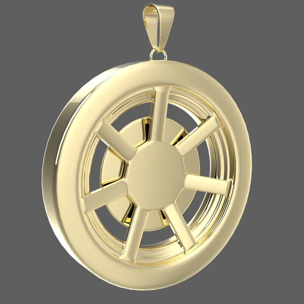 Mặt Dây Chuyền Bánh Xe Vàng Đơn Giản (Simple Gold Wheel Pendant) - Image 3