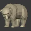 Tượng Gấu Polygonal sẵn sàng để in 3D - Thumbnail 3