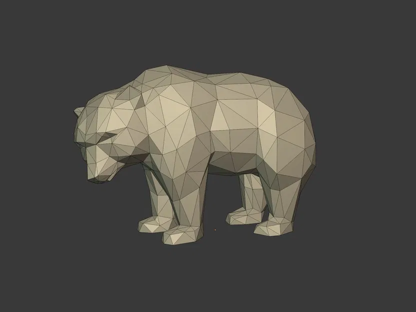 Tượng Gấu Polygonal sẵn sàng để in 3D - Image 4