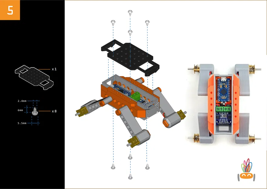 RoverT – Robot né vật cản có đèn (dùng Arduino, dễ in 3D) - Image 10