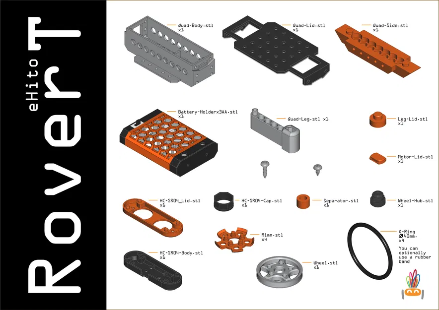 RoverT – Robot né vật cản có đèn (dùng Arduino, dễ in 3D) - Image 13