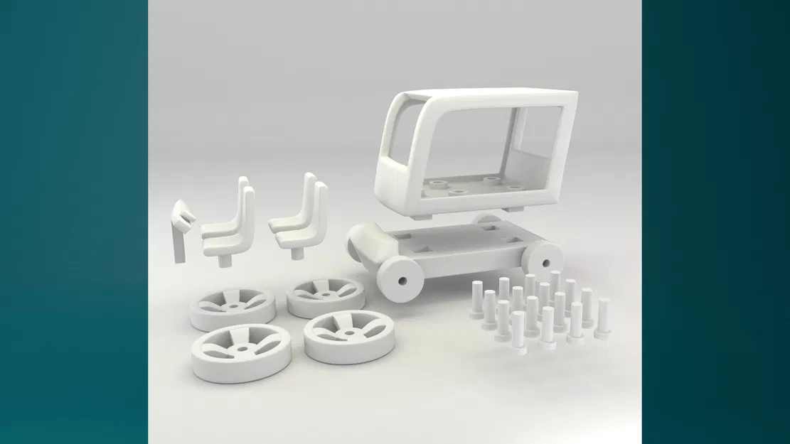 Xe đồ chơi nhỏ 3D sẵn sàng in 1 - Image 1