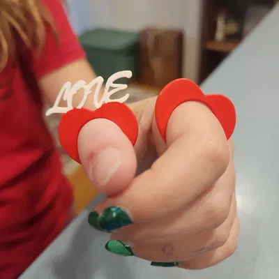 Nhẫn đôi Valentine hình trái tim đơn giản (His/Hers) có chữ Love