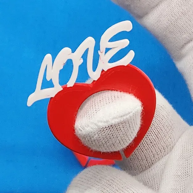 Nhẫn đôi Valentine hình trái tim đơn giản (His/Hers) có chữ Love - Image 5