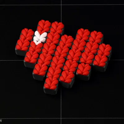 Trái Tim Pixel Dẻo Dạng Len Đan (Knitted Flexible Pixel Heart)