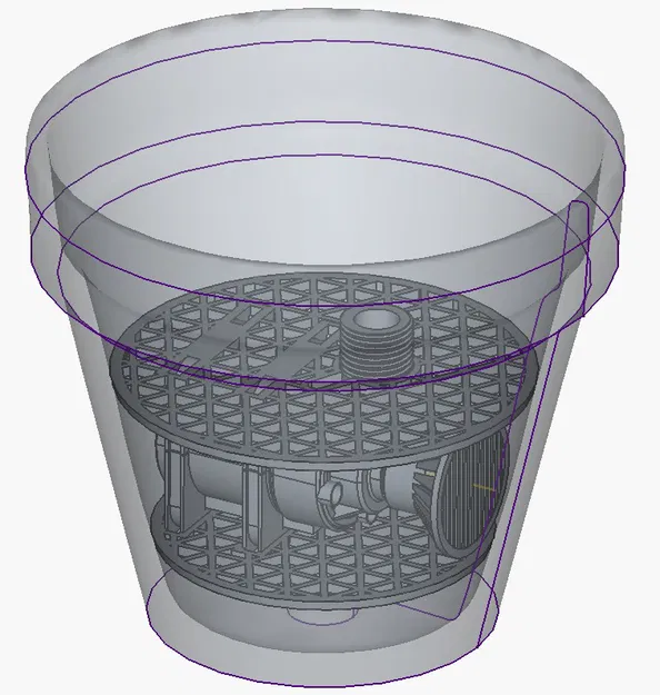 Ngàm gắn bơm cho chậu cây terracotta (Plant pot pump mount) - Image 1