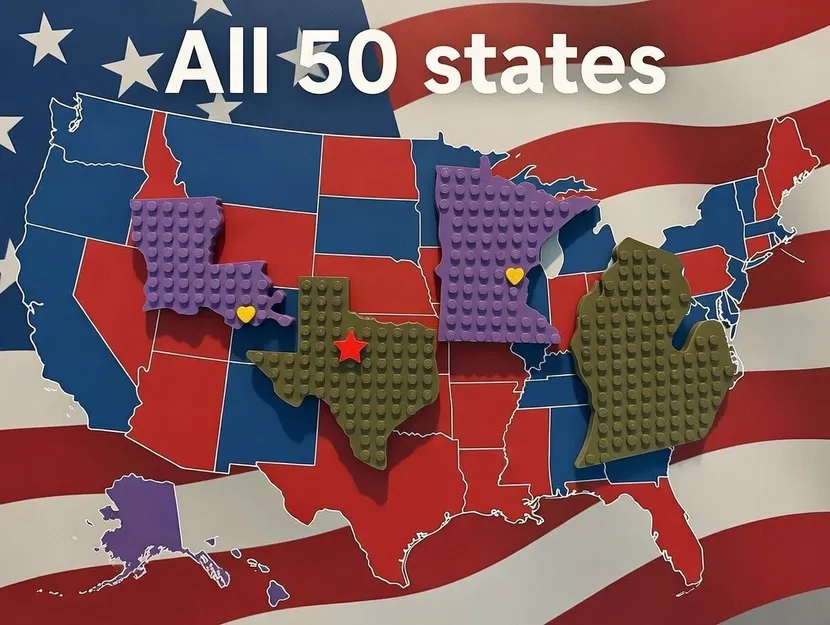 Nam châm gạch nước Mỹ với trái tim chuyển động - Image 1