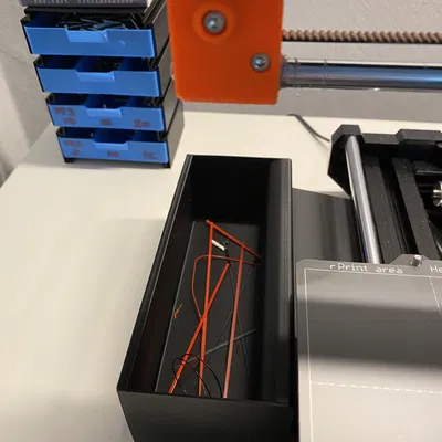 Thùng rác filament cho Prusa Mini+ (móc vào nhôm định hình)