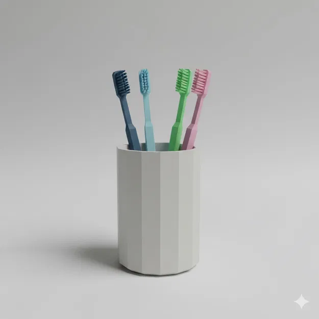 Cốc Để Bàn Chải Đánh Răng Low Poly - Image 1
