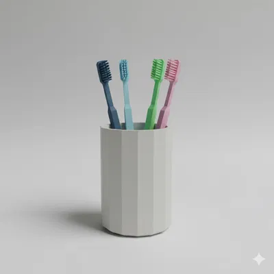Cốc Để Bàn Chải Đánh Răng Low Poly