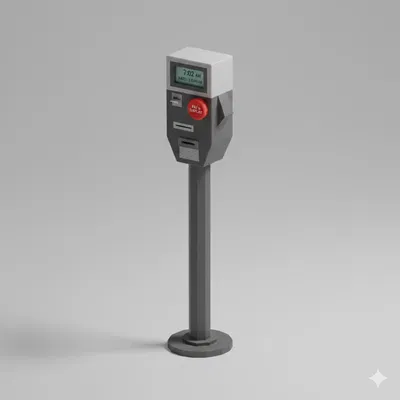 Đồng hồ đậu xe Low Poly