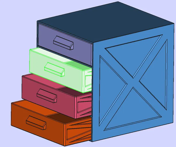 Tủ ngăn kéo 4 ngăn (B300 x H350 x T350) – Schubladenkasten drawer unit - Image 1