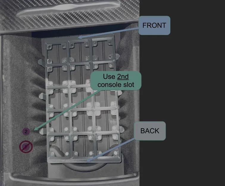 Adapter Gridfinity cho console Tesla Model S/X (5x3) - Image 7