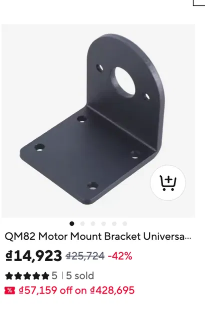 Ngàm kim loại gắn motor 540/550/3650 cho belt mod Dukedoks Cramer Truggy 4x4 - Image 3