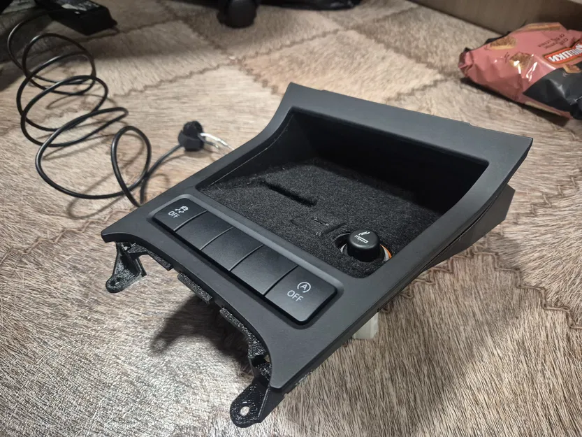 Sạc không dây VW Golf 6 (và tương tự) kèm ổ 12V & ngăn thẻ - Image 3