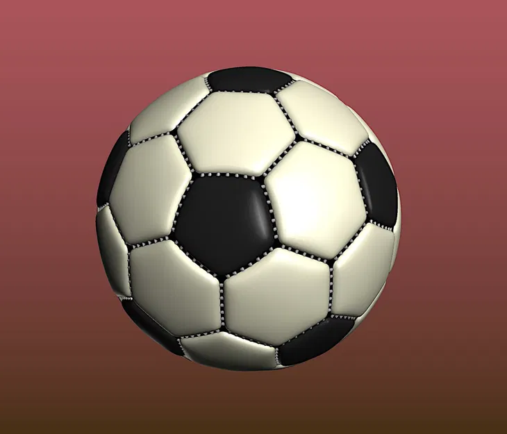 Trái banh đá (Soccer ball) sẵn file 3D print STL/OBJ - Image 1