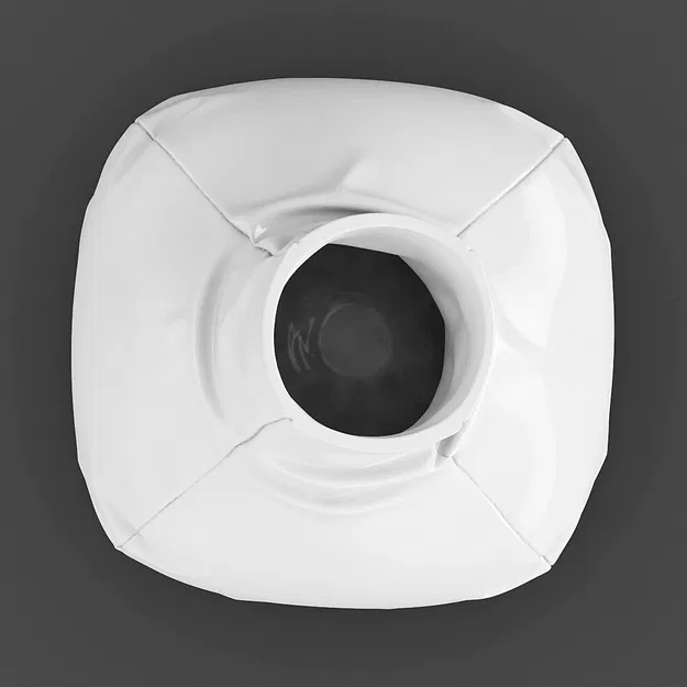 Leather Vase 05 – Bình hoa thấp vân da (3D print ready) - Image 4