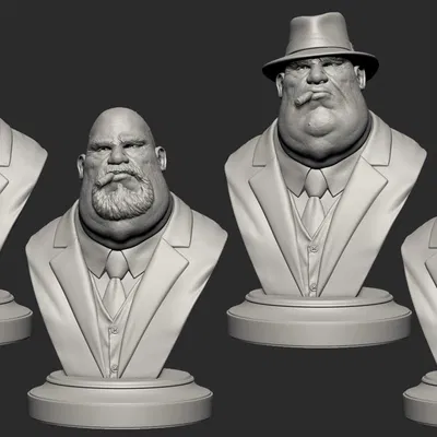Mafia Boss Pack 3D Print Ready – Bộ Tượng Bán Thân Sẵn Sàng In 3D
