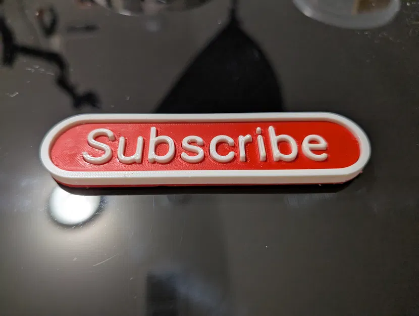 Nút YouTube Subscribe Button (kiểu classic) để in 3D - Image 1