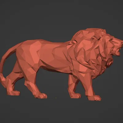 Tượng Sư Tử LowPoly sẵn sàng cho in 3D