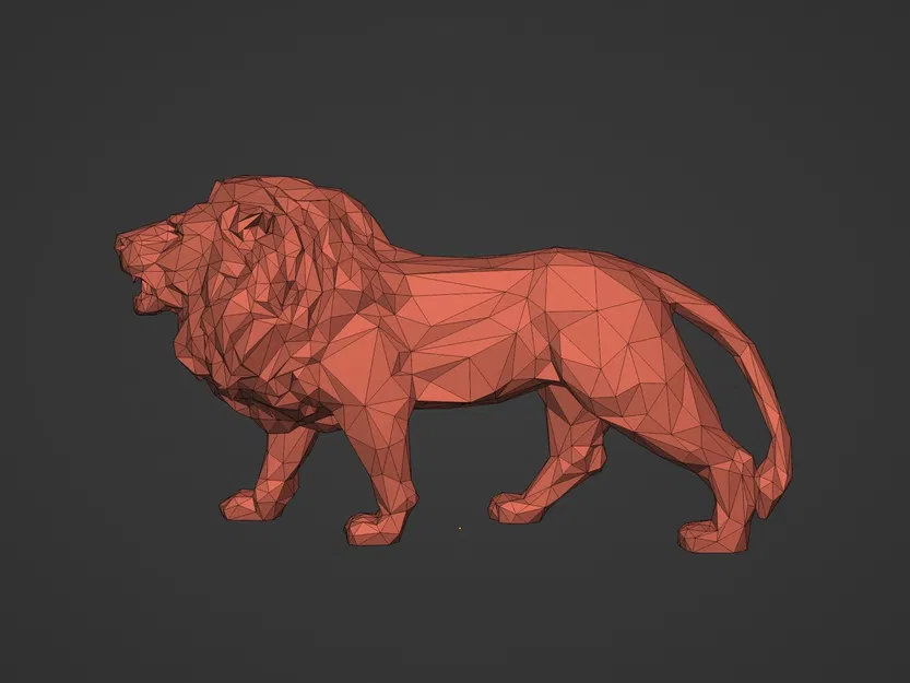 Tượng Sư Tử LowPoly sẵn sàng cho in 3D - Image 4