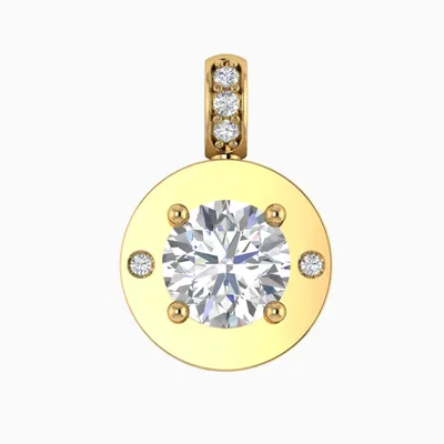 Mẫu CAD 3D Mặt Dây Chuyền Charm Kim Cương 1ct Sẵn Sàng 3D Printing & Casting