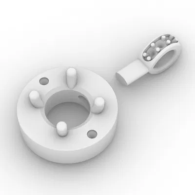 Mẫu CAD 3D Mặt Dây Chuyền Charm Kim Cương 1ct Sẵn Sàng 3D Printing & Casting