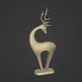 Tượng Hươu Trừu Tượng Sẵn Sàng cho In 3D - Thumbnail 1