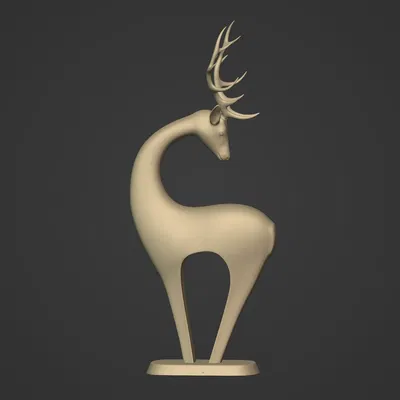 Tượng Hươu Trừu Tượng Sẵn Sàng cho In 3D