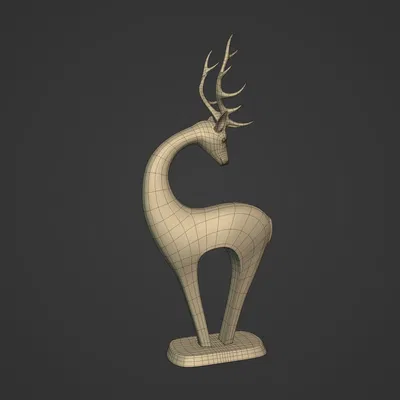 Tượng Hươu Trừu Tượng Sẵn Sàng cho In 3D