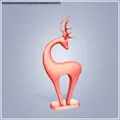 Tượng Hươu Trừu Tượng Sẵn Sàng cho In 3D - Thumbnail 4