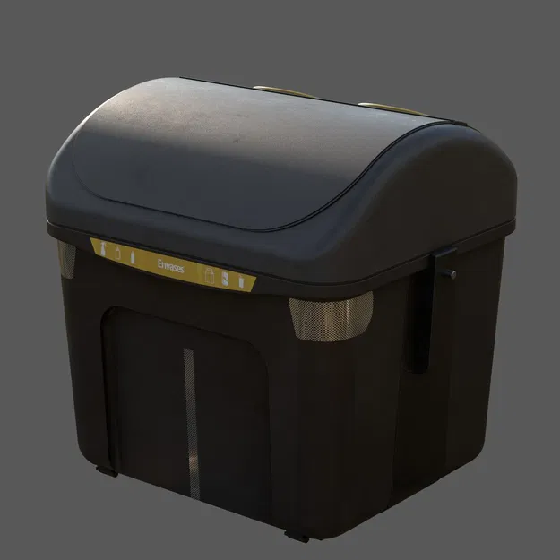 Thùng Tái Chế Vàng Tây Ban Nha (Bao Bì Nhựa) 3D Realistic Urba - Image 2