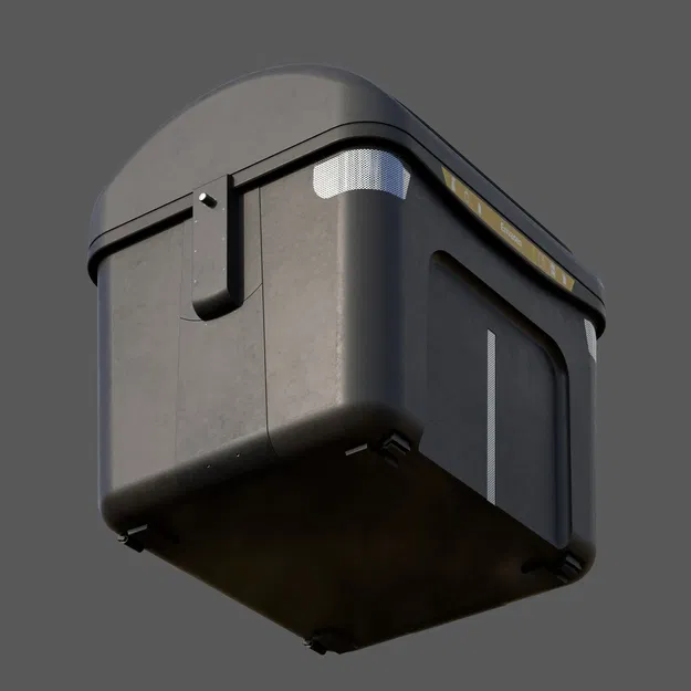 Thùng Tái Chế Vàng Tây Ban Nha (Bao Bì Nhựa) 3D Realistic Urba - Image 4