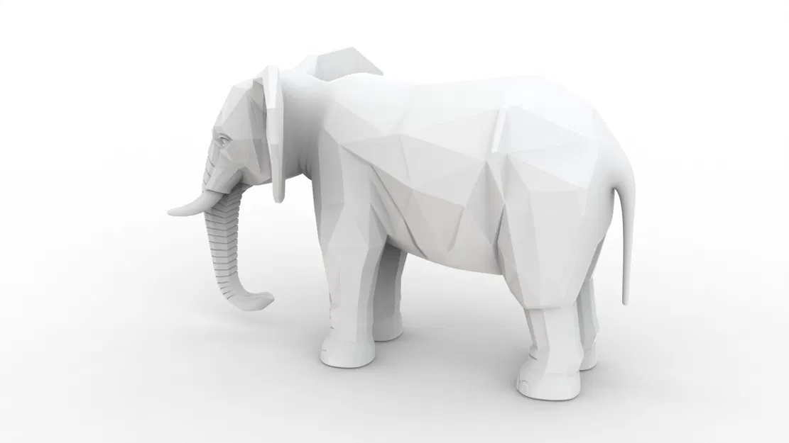 Mô hình in 3D Low Poly Elephant 3D Printable - Image 2