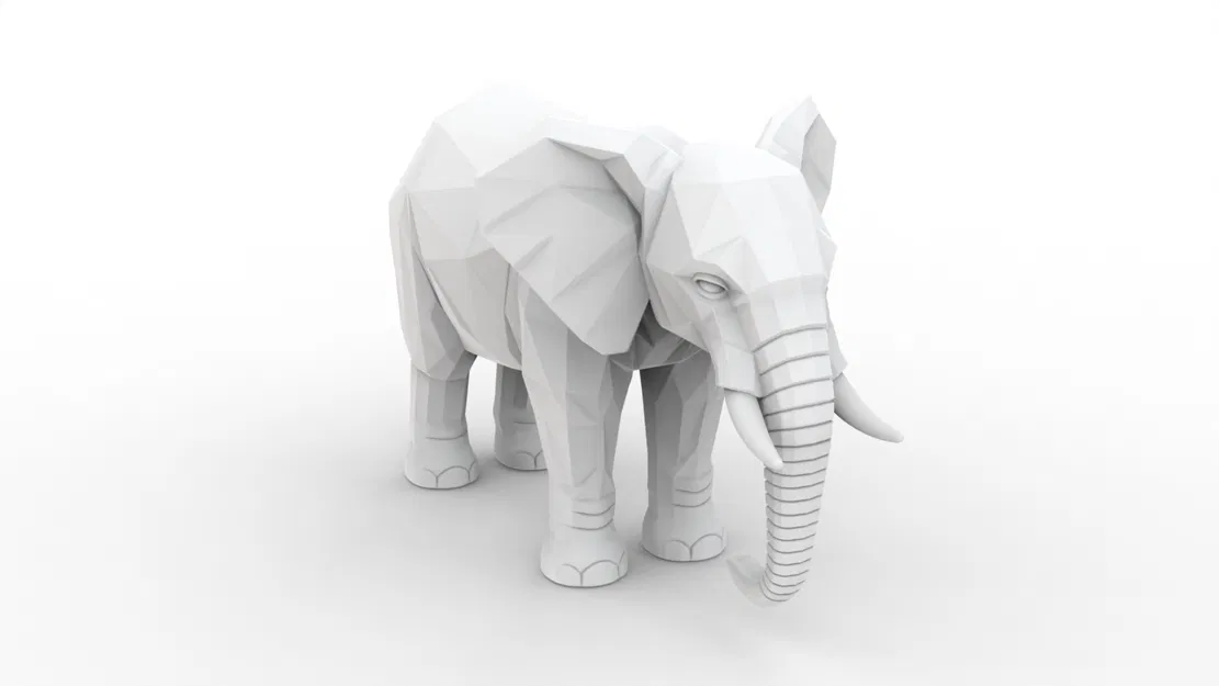 Mô hình in 3D Low Poly Elephant 3D Printable - Image 3