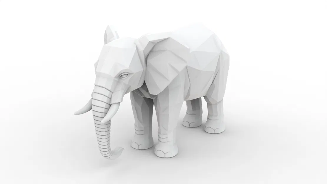 Mô hình in 3D Low Poly Elephant 3D Printable - Image 4