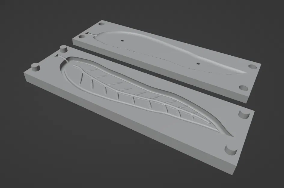 Khuôn âm (negative) lá đế cắm nhang - Image 1