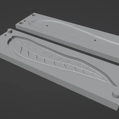 Khuôn âm (negative) lá đế cắm nhang