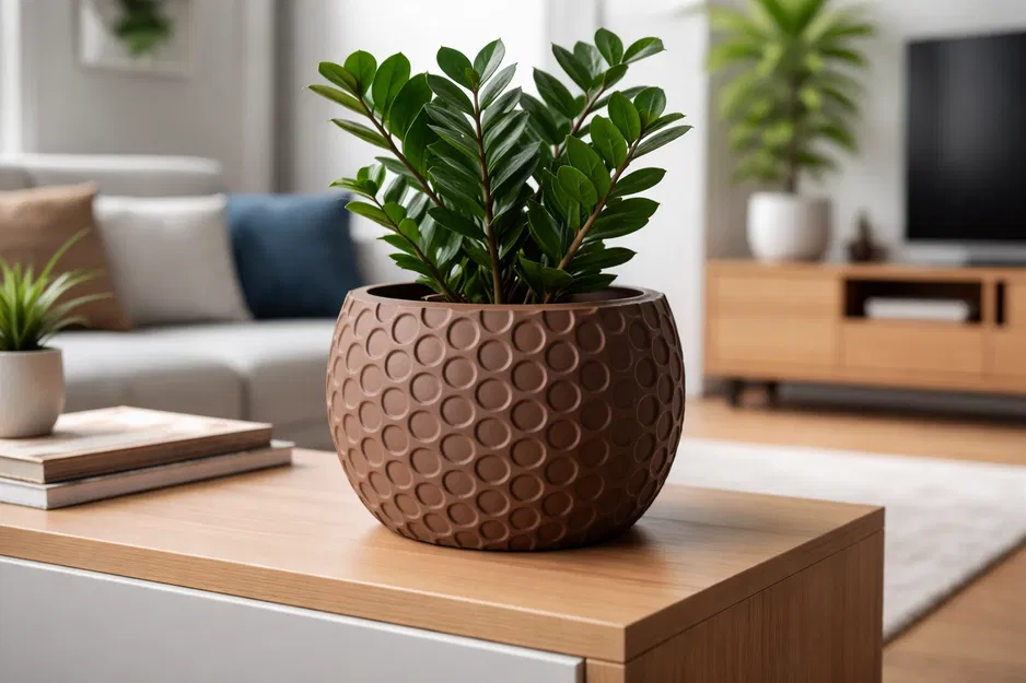 Chậu Circles Planter – Decor Botany Chic với họa tiết vòng tròn hiện đại - Image 1
