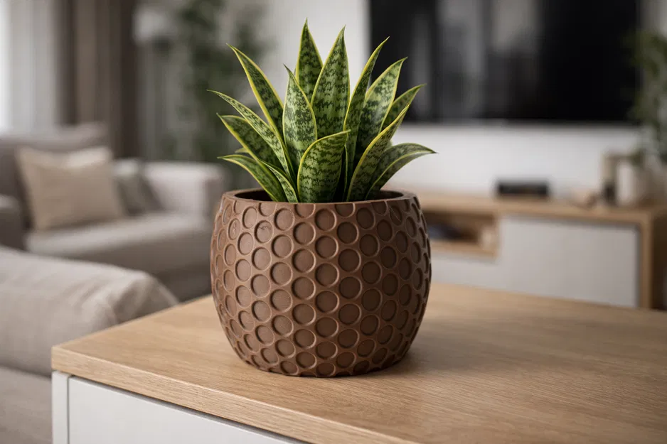 Chậu Circles Planter – Decor Botany Chic với họa tiết vòng tròn hiện đại - Image 2