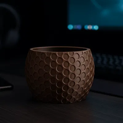 Chậu Circles Planter – Decor Botany Chic với họa tiết vòng tròn hiện đại