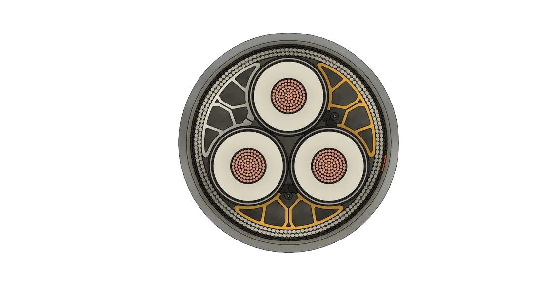 Cáp Ngầm Điện Áp Cao – Lõi Đồng – Giáp Kép - Image 2