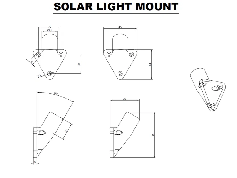 Giá đỡ pin năng lượng mặt trời cho đèn dây Fairy (Fairy Light Solar Panel Mount) - Image 9