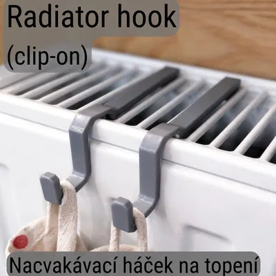 Móc treo radiator dạng cài (clip-on) – Háček na radiátor (nacvakávací)