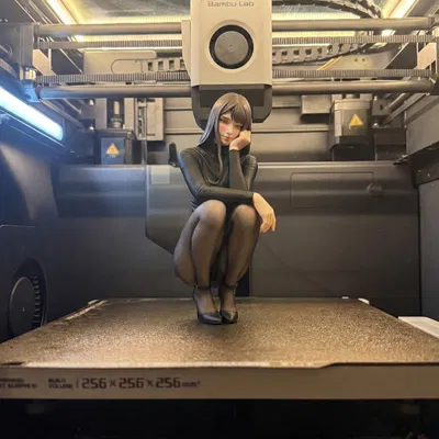 Cô Gái Xinh Đang Ngồi Chồm Hổm (Beautiful Girl Squatting)