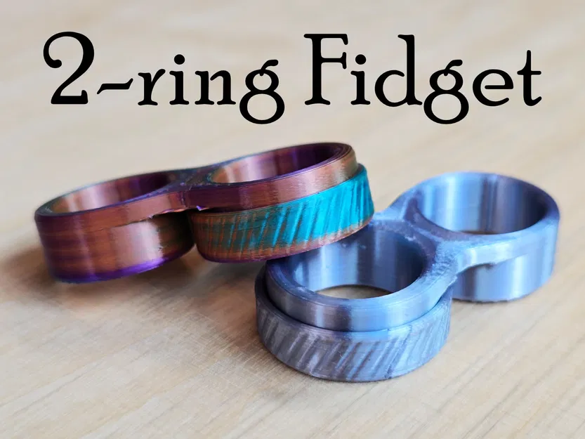 2-ring Fidget (Nhẫn fidget 2 vòng, print-in-place) - Image 1