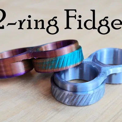 2-ring Fidget (Nhẫn fidget 2 vòng, print-in-place)